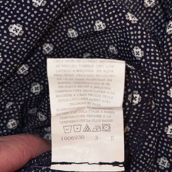 Leslie Fay Women Long Modest Geometric Print Elastic Waist Band Collared Dress P - Picture 11 of 11